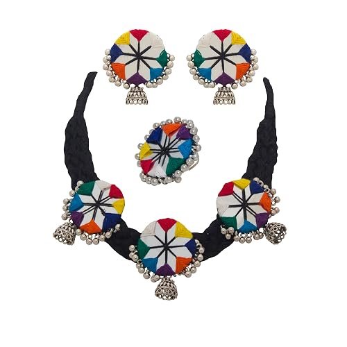 braided pattern black choker set 01