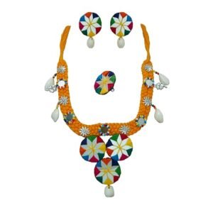 handmade mirror choker necklace set
