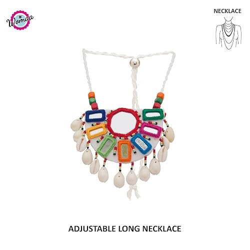 handmade mirror jewellery set with cowrie shells 02 handmade mirror jewellery set with cowrie shells 02