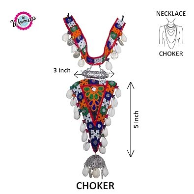 kutchhi patch and lace work design choker necklace set 02 kutchhi patch and lace work design choker necklace set 02