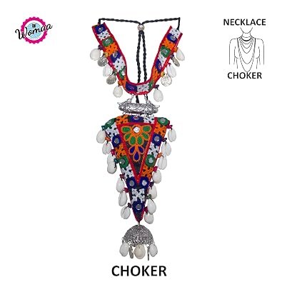 kutchhi patch and lace work design choker necklace set 03 kutchhi patch and lace work design choker necklace set 03