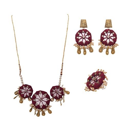 maroon fabric kundan jewellery set 01 maroon fabric kundan jewellery set 01
