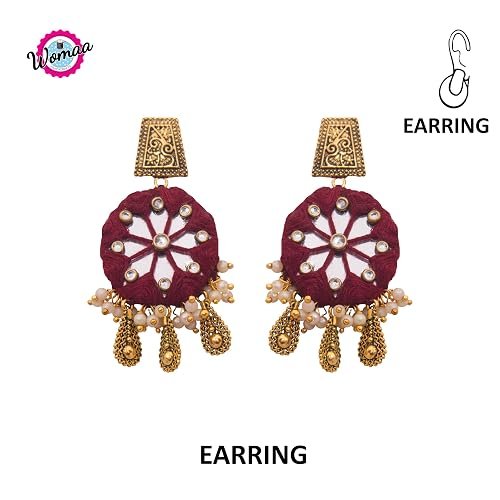 maroon fabric kundan jewellery set 04 maroon fabric kundan jewellery set 04