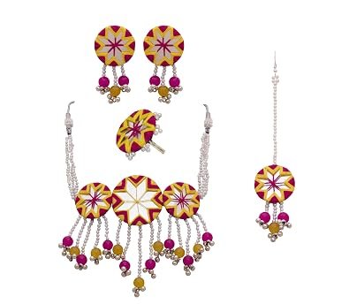 mirror work choker necklace set 07 mirror work choker necklace set 07