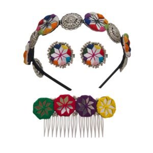 multicolor floral hair accessories set 01