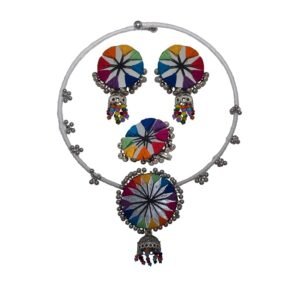 multicolour hasli choker necklace set 01