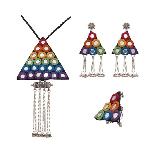 rainbow long necklace set with earrings 01 rainbow long necklace set with earrings 01