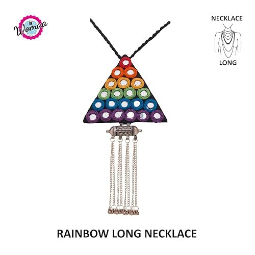 rainbow long necklace set with earrings 02 rainbow long necklace set with earrings 02