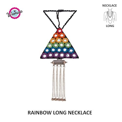 rainbow long necklace set with earrings 03 rainbow long necklace set with earrings 03