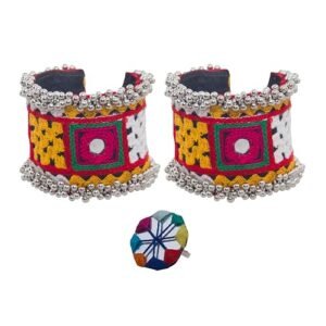 traditional handcrafted mirror lace work handcuffs 01